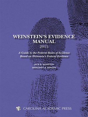 cover image of Weinstein's Evidence Manual